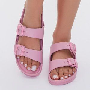 Forever 21 - Buckled Flatform Sandals - Pink - $9